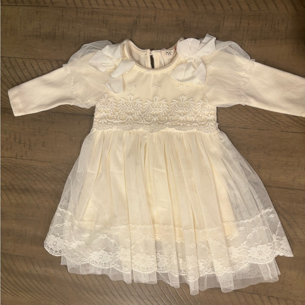 Boho girls dress vintage Easter lace 3-6 M Mae LI Rose holiday wedding party